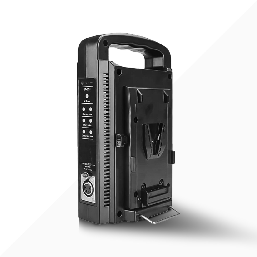 Seirox V-Mount/ BP-2CH Dual Channel V-Mount / V Lock Battery Charger with DC 16.5V Power Supply Output Compatible with Any V-Mount Battery (XLR Cable/Battery Not Included)